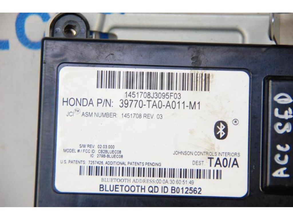 39770-TA0-A01 | Блок керування блютуз HONDA ACCORD USA 07-12 - Фото 2