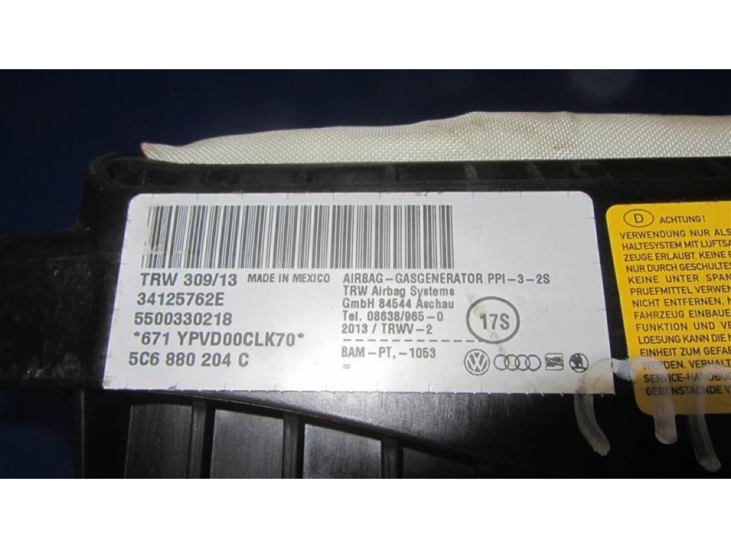 5C6 880 204 J | Подушка безопасности пассажира VOLKSWAGEN JETTA USA 10-17 - Фото 3
