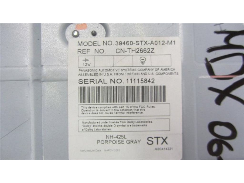 39460-STX-A01ZCCP | Монитор ACURA MDX (YD2) 06-13 - Фото 4