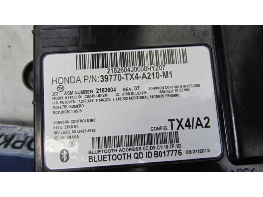 39770-TX4-A21 | Блок управления блютуз ACURA RDX 12-19 - Фото 4
