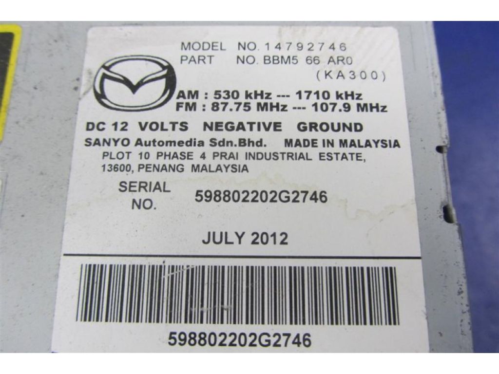 BGV4-66-AH0A | Магнитола MAZDA 3 BL 09-13 - Фото 4