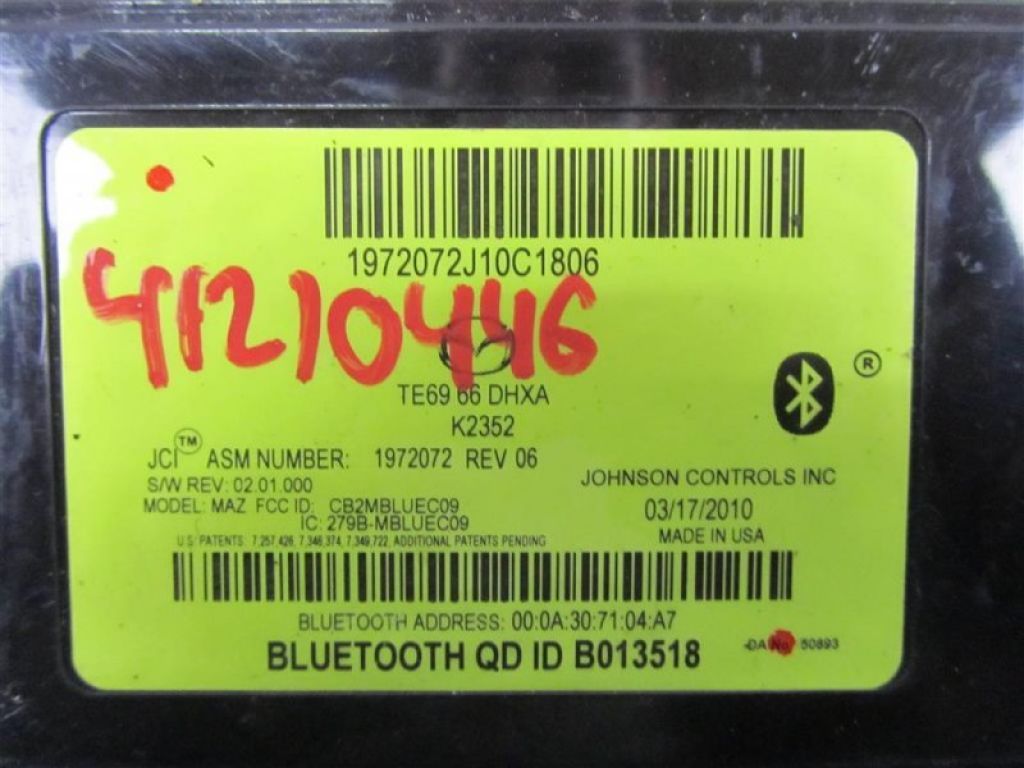 TE69-66-DHXA | Блок управления блютуз MAZDA CX-9 06-16 - Фото 2