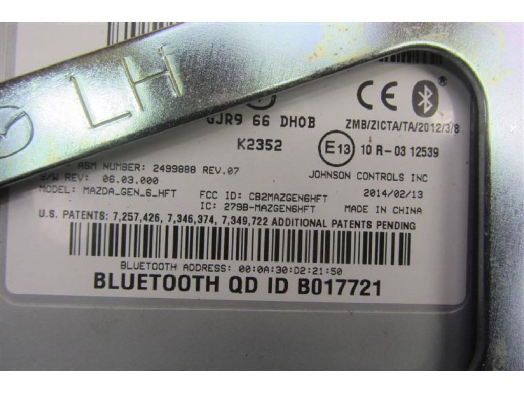 GJR9-66-DH0B | Блок керування блютуз MAZDA 6 GJ 12- - Фото 4