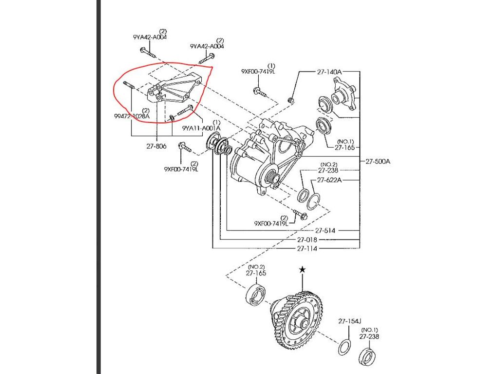 AW21-27-870A | Подушка раздаточной коробки MAZDA CX-9 06-16 - Фото 2