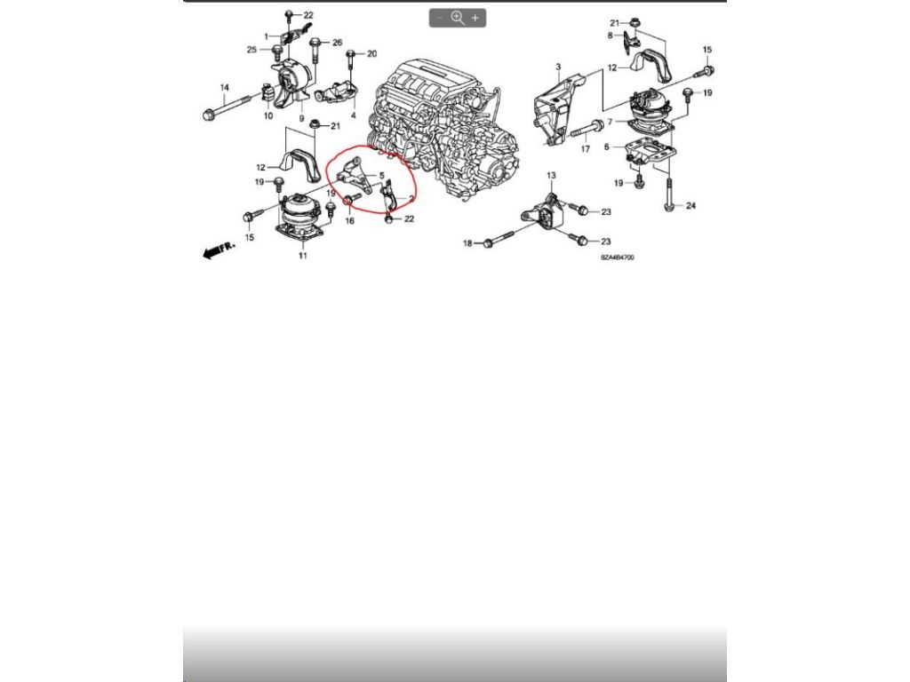 50630-SZA-A00 | Кронштейн двигателя передн. лев. HONDA PILOT 08-15 - Фото 4