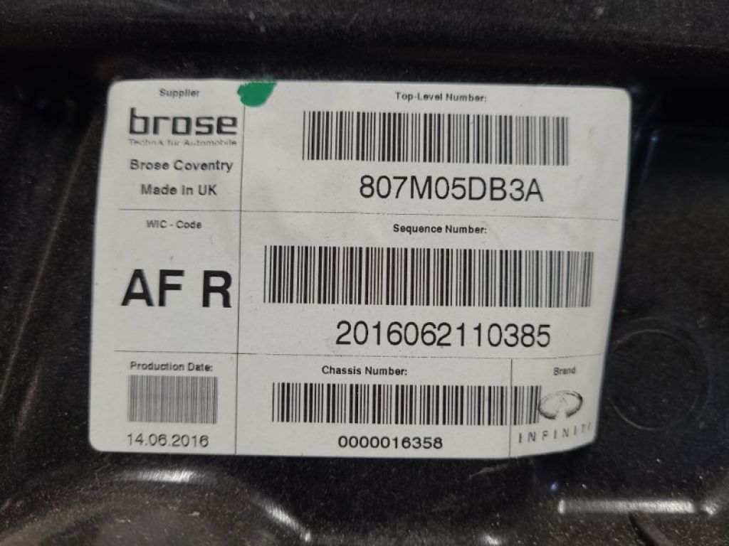 80720-5DM0A | Склопідйомник передн. прав. INFINITI QX30 16-20 - Фото 4