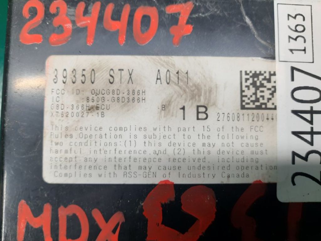 39350-STX-305 | Блок керування тиском в шинах ACURA MDX (YD2) 06-13 - Фото 4