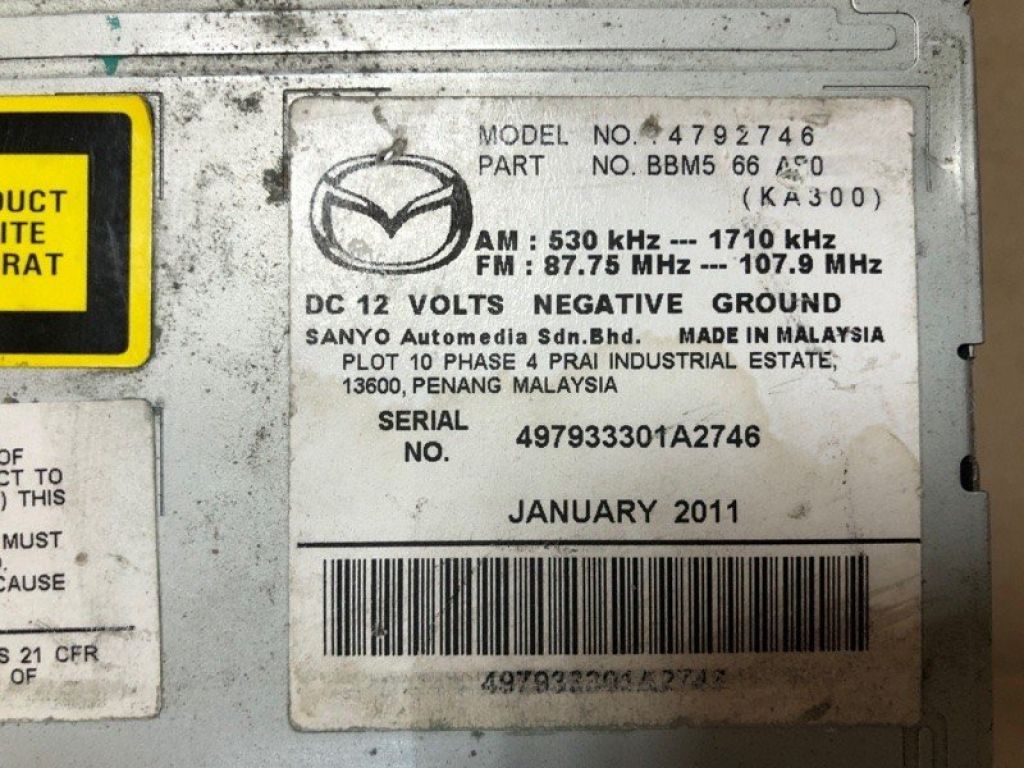 BBM2-66-AH0A | магнітола MAZDA 3 BL 09-13 - Фото 8