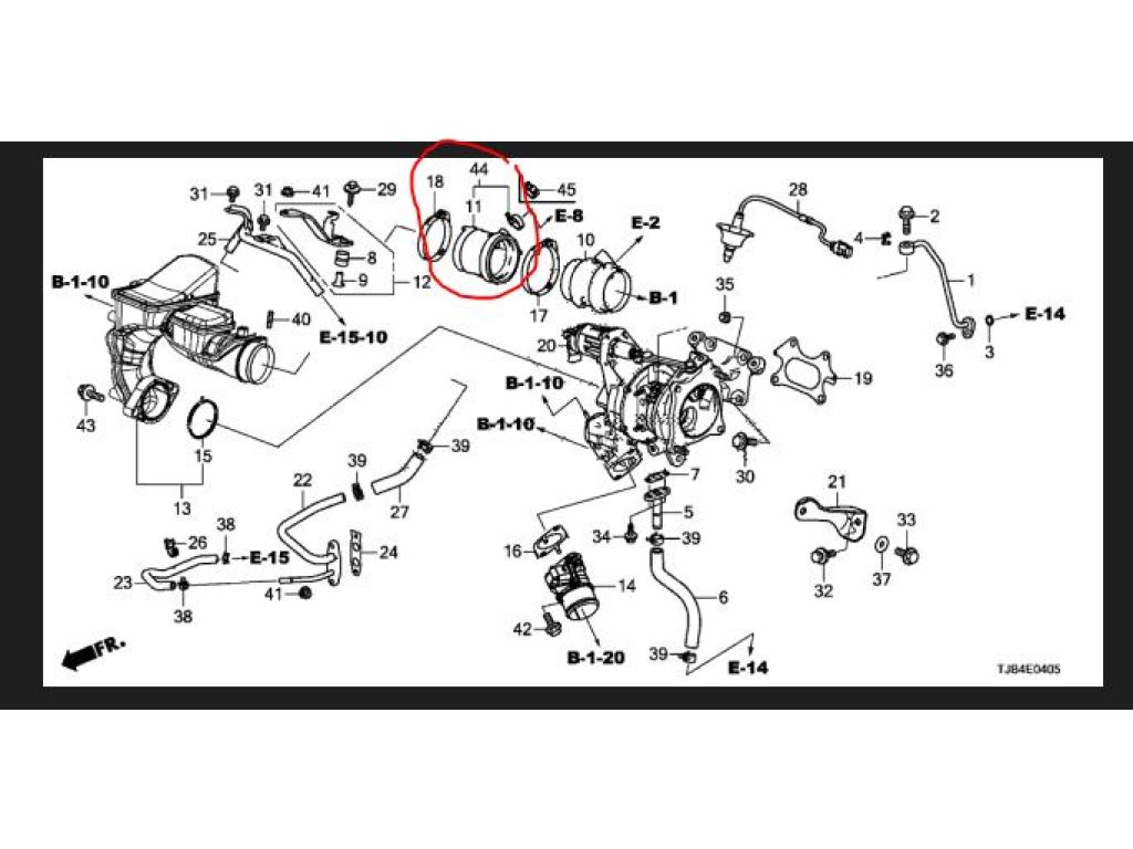 17011-6B2-A01 | Патрубок интеркулера ACURA RDX 19- - Фото 2