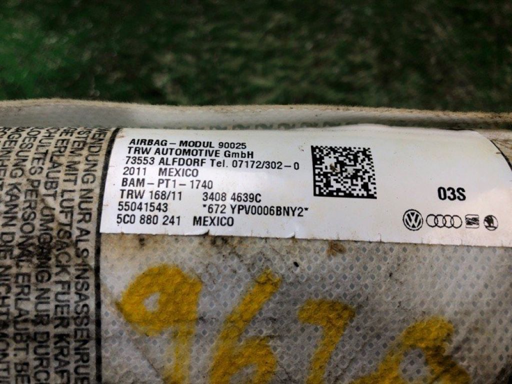 5C0 880 241 D | Подушка безпеки в сидінні лів. VOLKSWAGEN JETTA USA 10-17 - Фото 2
