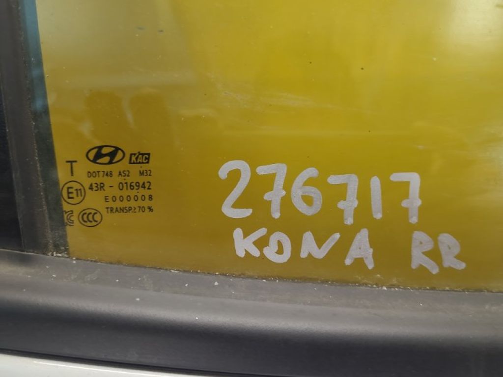 83420 J9020 | Скло дверей задн. прав. HYUNDAI KONA OS 17-23 - Фото 2