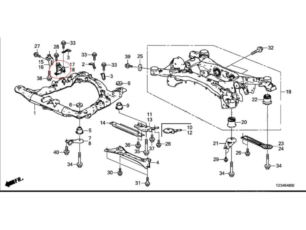 50295-T2F-A01 | Кріплення балки підвіски передн. лів. ACURA TLX 14-17 - Фото 2