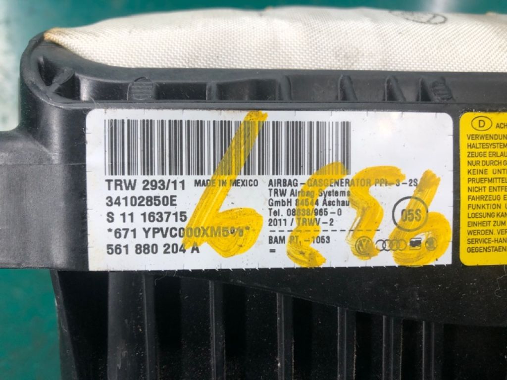 561 880 204 A | Подушка безпеки пасажира VOLKSWAGEN PASSAT B7 11-15 - Фото 5