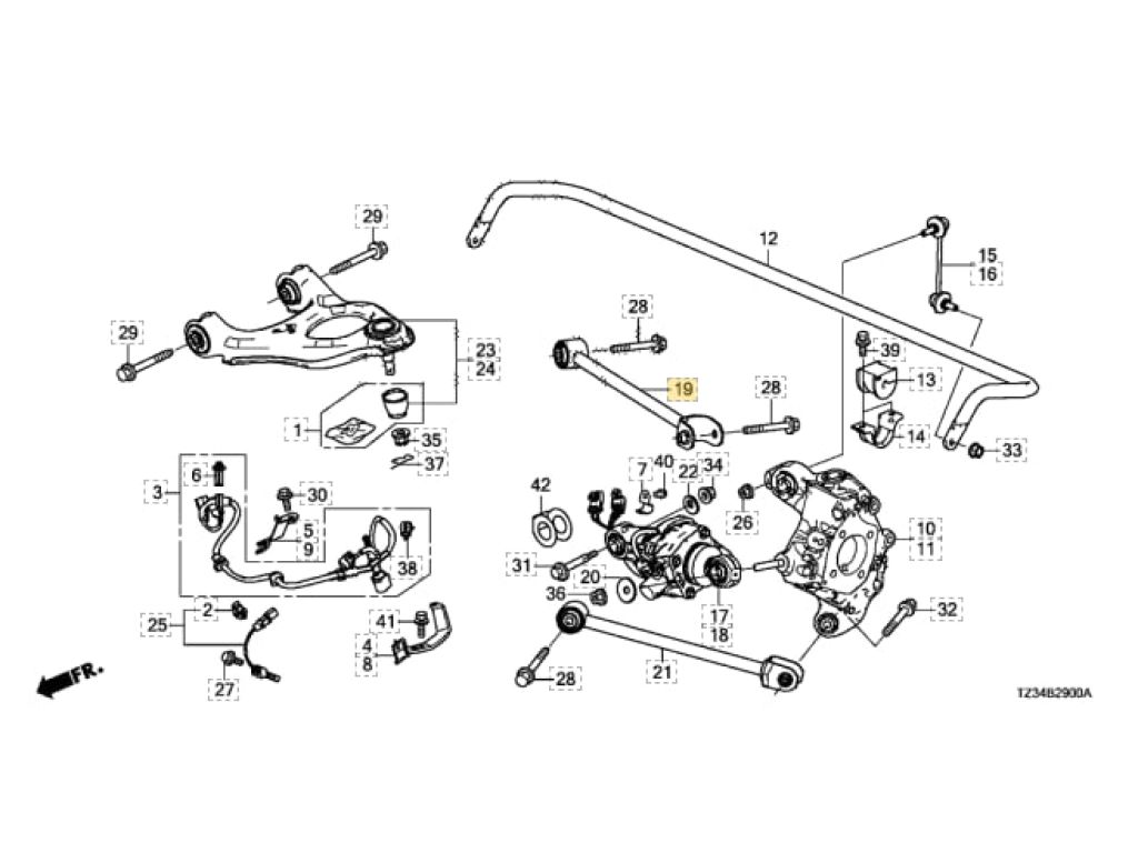 52350-TZ3-A00 | Рычаг задней подвески поперечный нижний лев. ACURA TLX 14-17