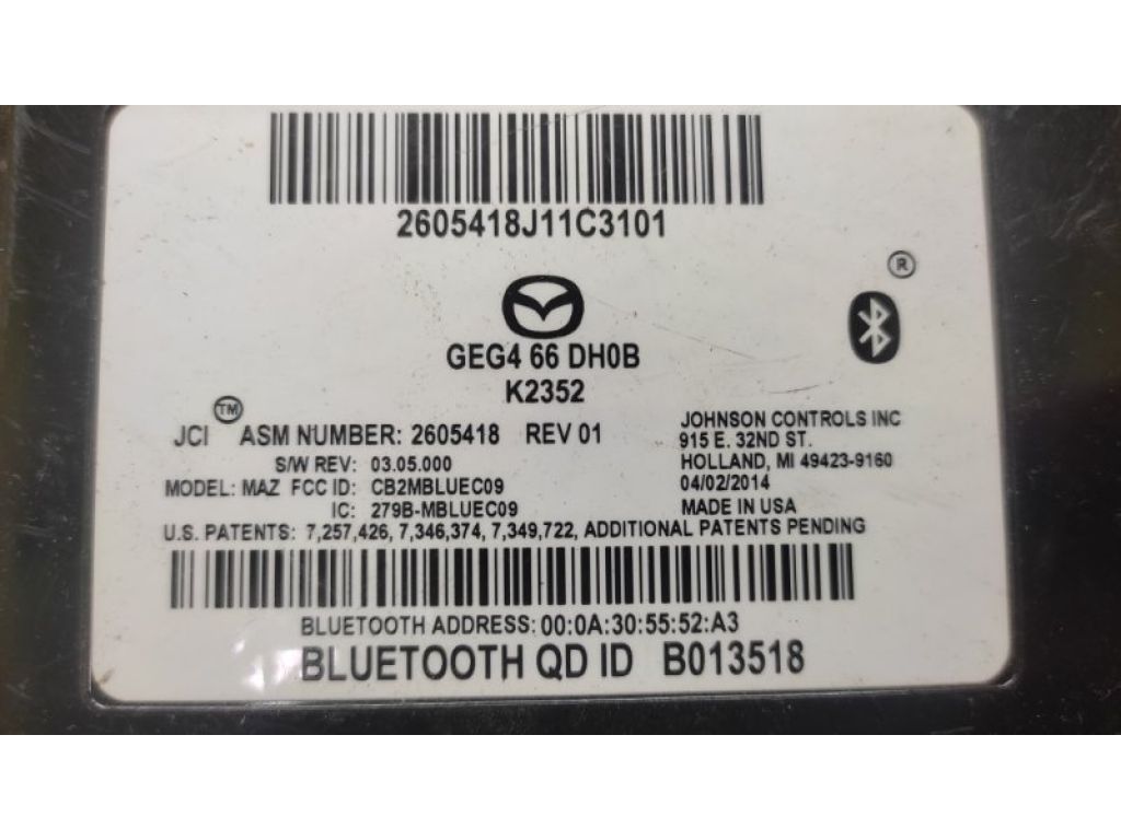 GEG4-66-DH0B | Блок керування блютуз MAZDA 3 BM 13-19 - Фото 2