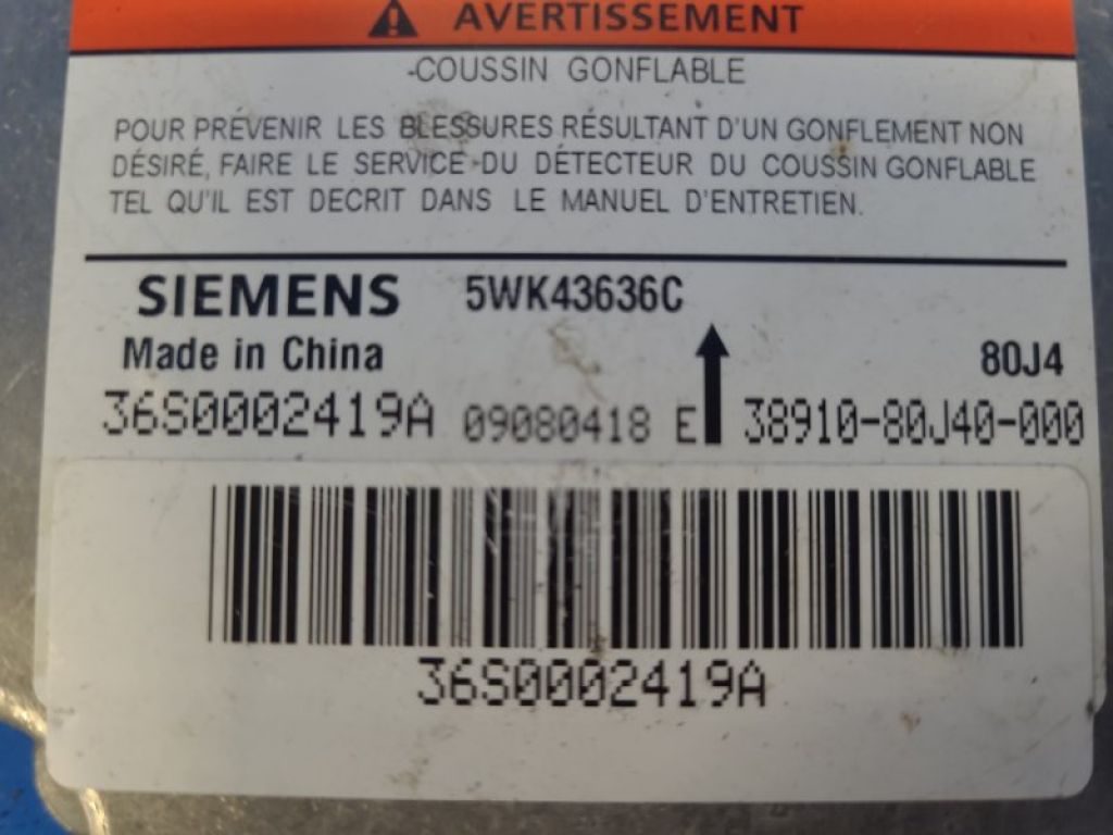 38910-80J40 | Блок керування AIRBAG SUZUKI SX4 06-13 - Фото 3
