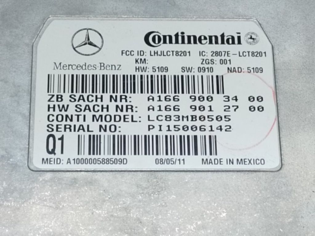 A 166 900 34 00 | Блок керування блютуз MERCEDES GL-CLASS X164 06-12 - Фото 4