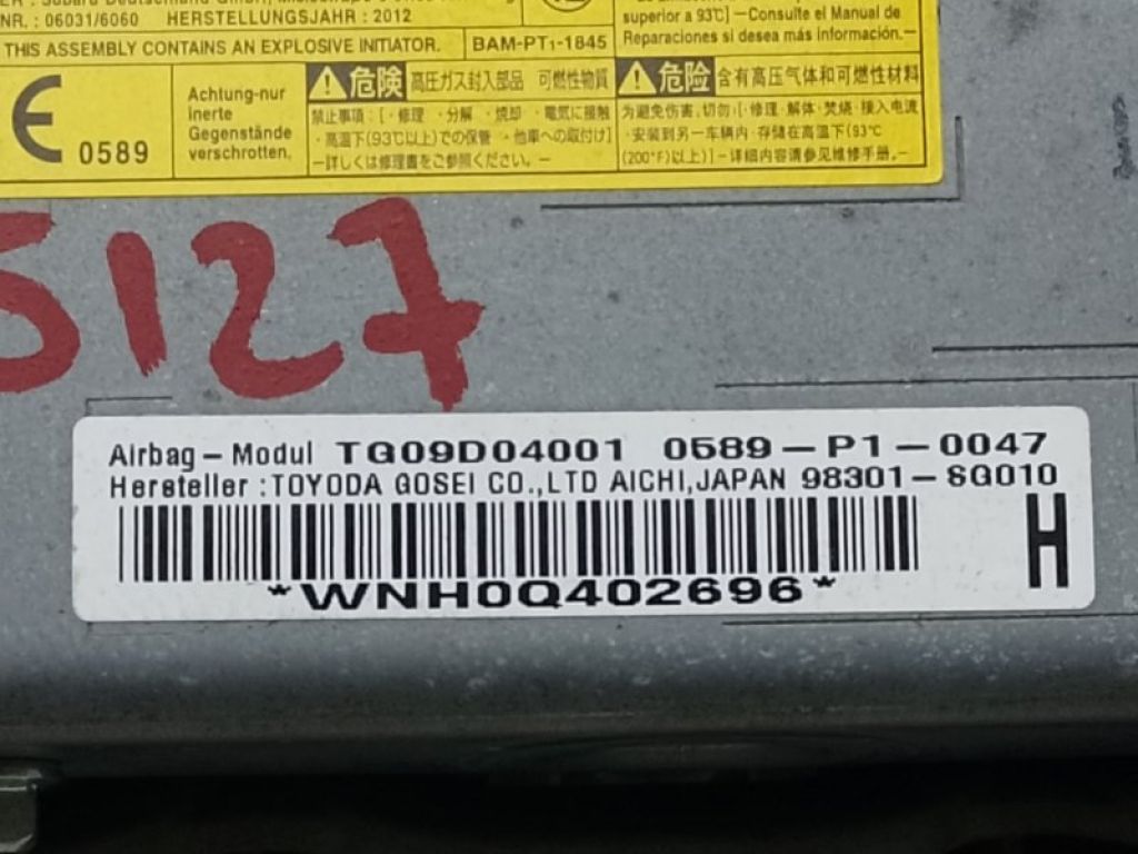 98301SG010LL | Подушка безопасности в колени лев. SUBARU FORESTER 12-19 - Фото 3
