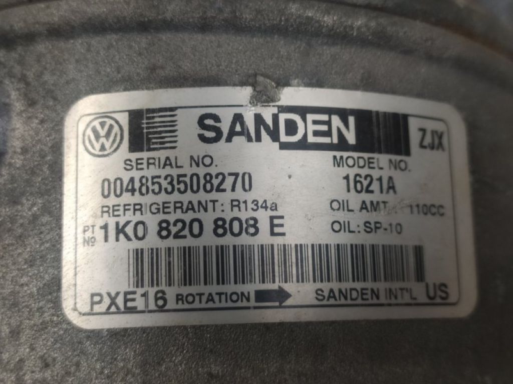 1K0 820 808 G | Компрессор кондиционера VOLKSWAGEN JETTA USA 10-17 - Фото 6