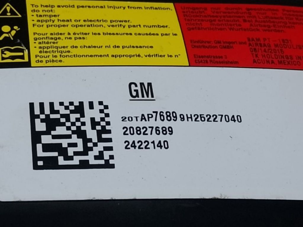 20827689 | Подушка безпеки в сидінні передн. прав. CHEVROLET EQUINOX 09-17 - Фото 4