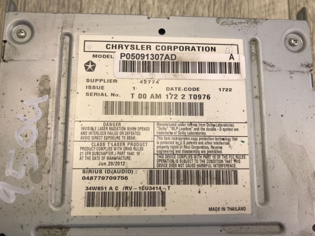 5091307AD | Магнитола JEEP COMPASS 06-16 - Фото 9