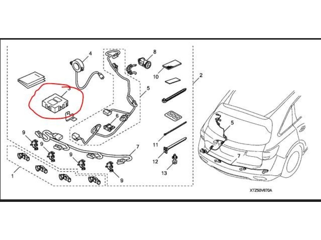 08V67-SWA-AM001 | Блок управления парктроником ACURA MDX (YD3) 13-21 - Фото 2