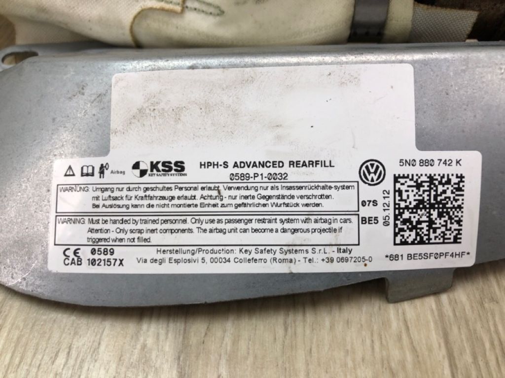 5N0 880 742 L | Подушка безпеки (штора) прав. VOLKSWAGEN TIGUAN 08-17 - Фото 5