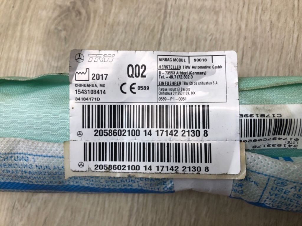 A 205 860 76 01 | Подушка безпеки (штора) прав. MERCEDES C-CLASS W205 16-21 - Фото 4