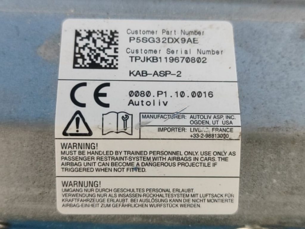 5SG32DX9AE | Подушка безпеки в коліна лів. JEEP GRAND CHEROKEE 11-22 - Фото 4