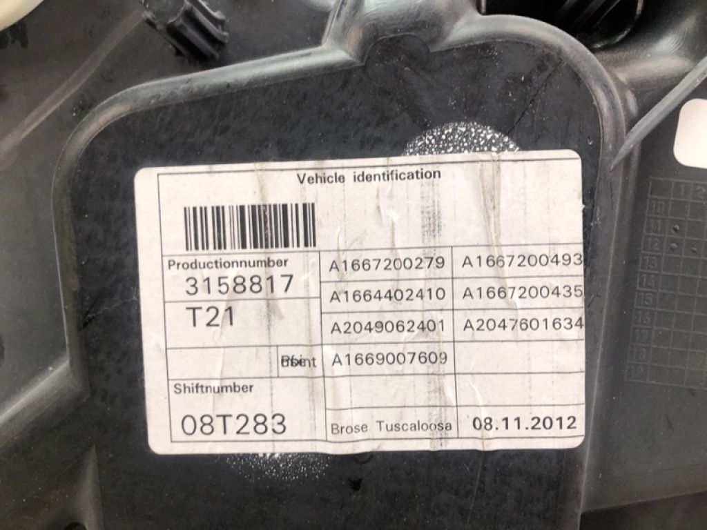 A1667201202 | Стеклоподъемник передн. прав. MERCEDES GL-CLASS X166 12-16 - Фото 5