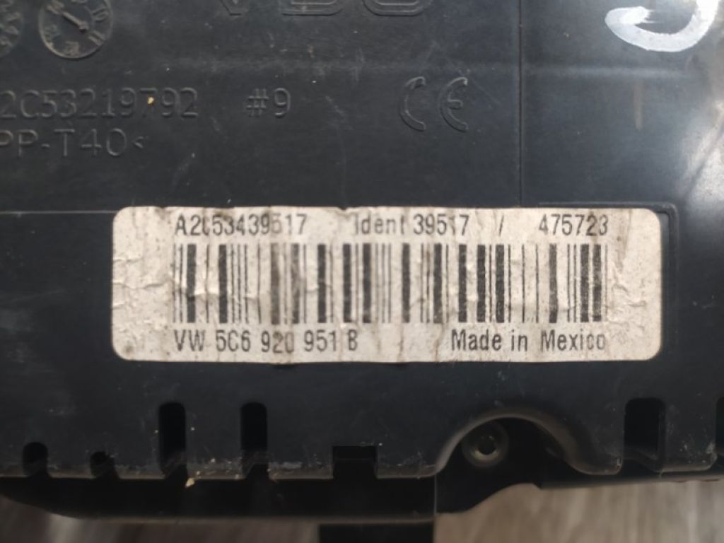 5C6 920 951 B | Панель приладів VOLKSWAGEN JETTA USA 10-17 - Фото 5