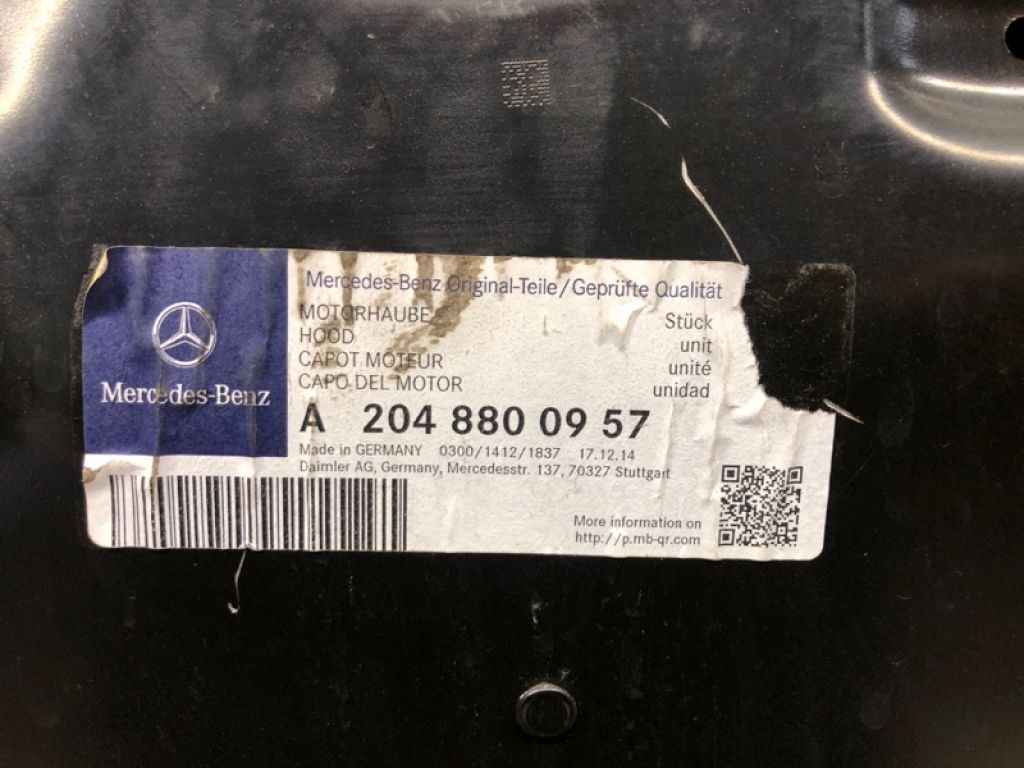 A2048800957 | Капот MERCEDES C-CLASS W204 07-14 - Фото 3