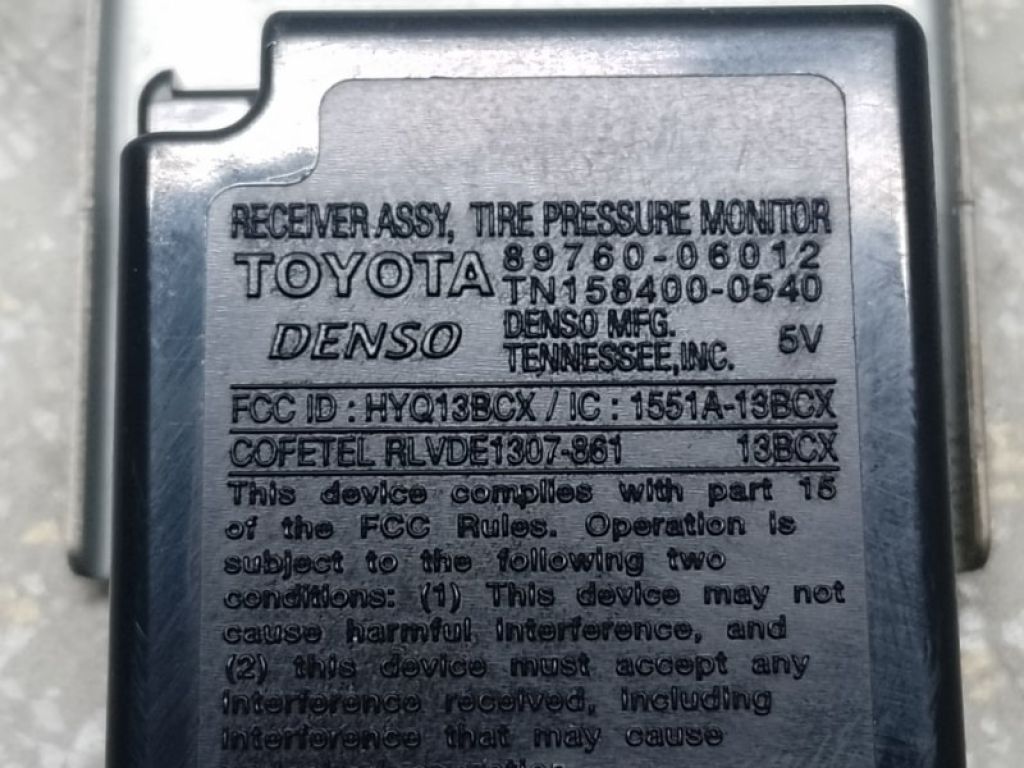 8976006012 | Блок управления дав.в шинах TOYOTA CAMRY 40 06-11 - Фото 4