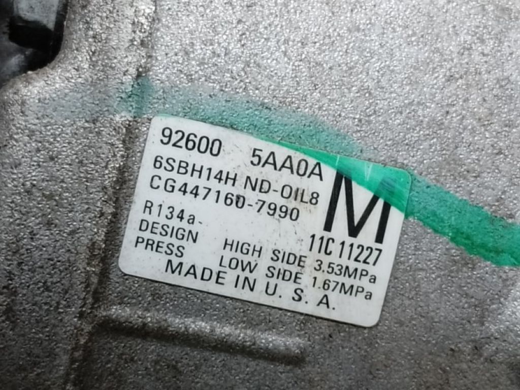 92600-5AA0A | Компресор кондиціонера NISSAN MURANO Z52 14- - Фото 5