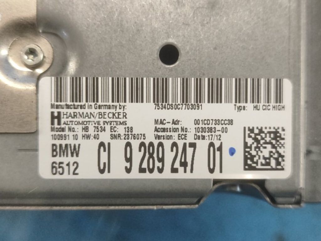 9289247 | магнітола BMW 6 SERIES (F13) 12-18 - Фото 8