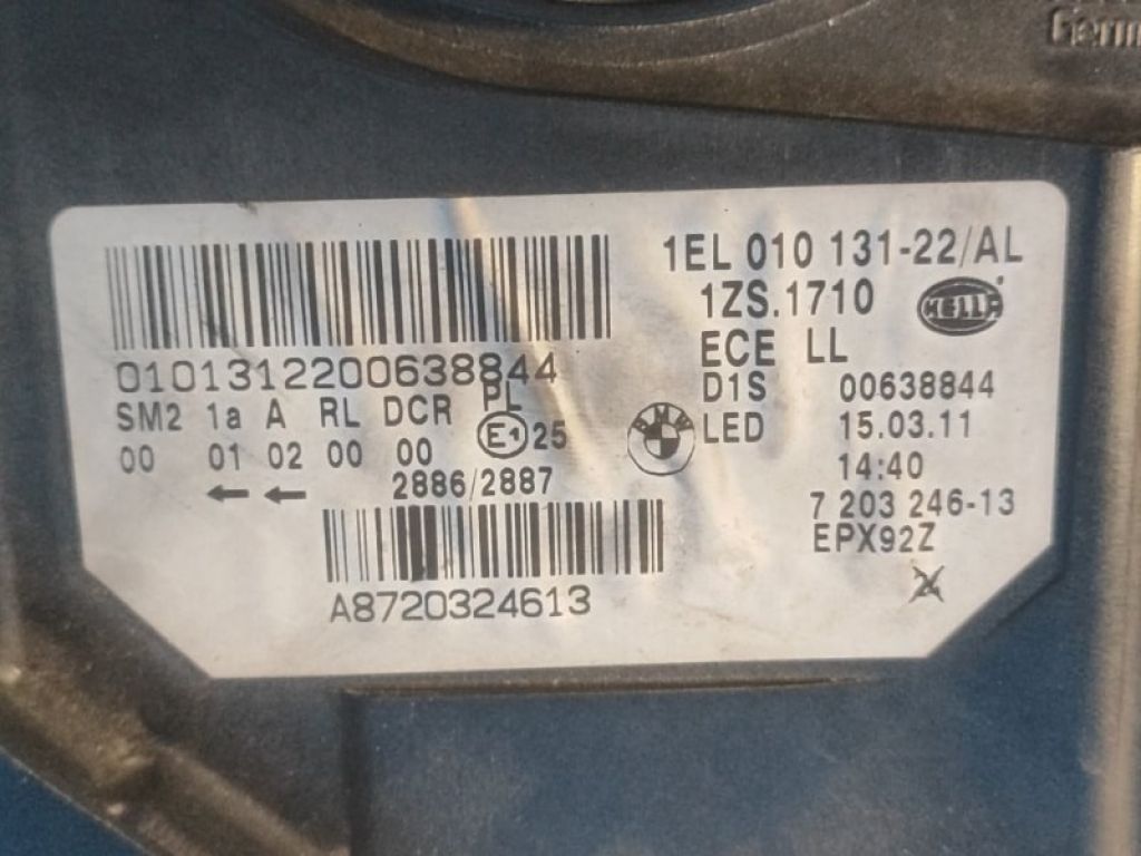 7203246 | Фара прав. BMW 5 SERIES (F10) 11-13 - Фото 11