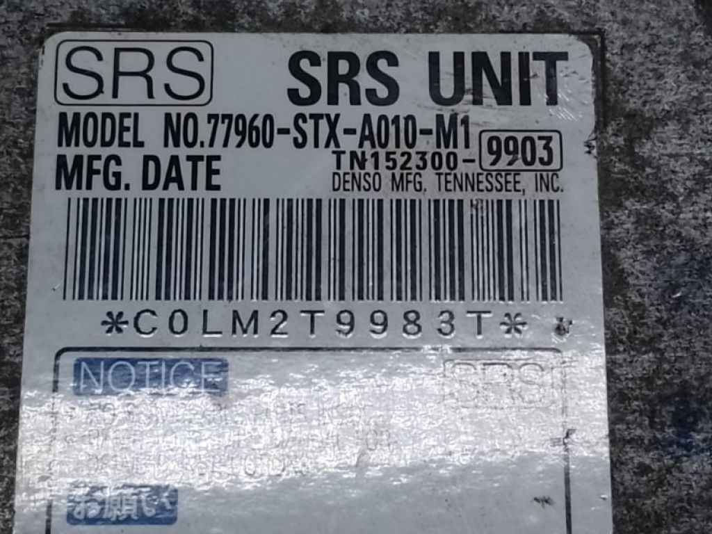 77960-STX-A01 | Блок управления AIRBAG ACURA MDX (YD2) 06-13 - Фото 4