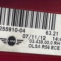 63217255910 | Фонарь наружный прав. MINI COOPER S R56 06-14 - Превью 3