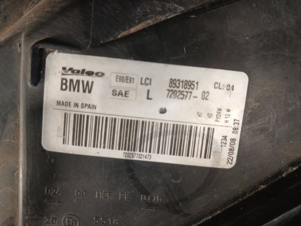 63117202577 | Фара ліва BMW 3 SERIES (E90-E93) 2005–2014 - Фото 7