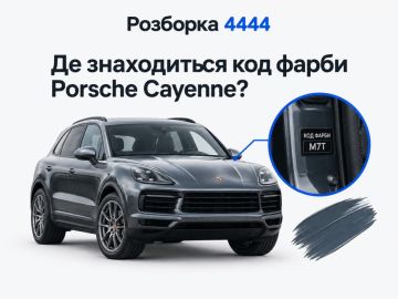 Где находится код краски porsche cayenne?