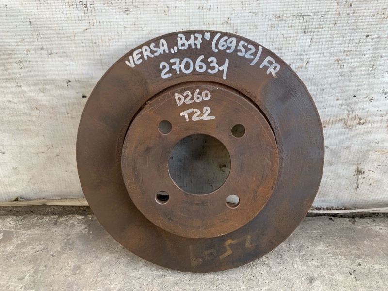 Гальмівний диск передній NISSAN VERSA B17 11-19 40206-1HL0E