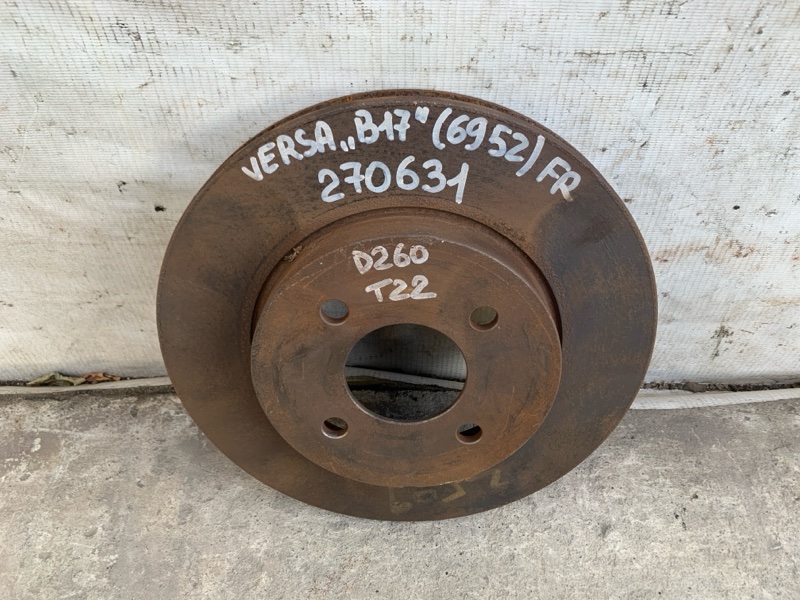 Гальмівний диск передній NISSAN VERSA B17 11-19 40206-1HL0E — 2