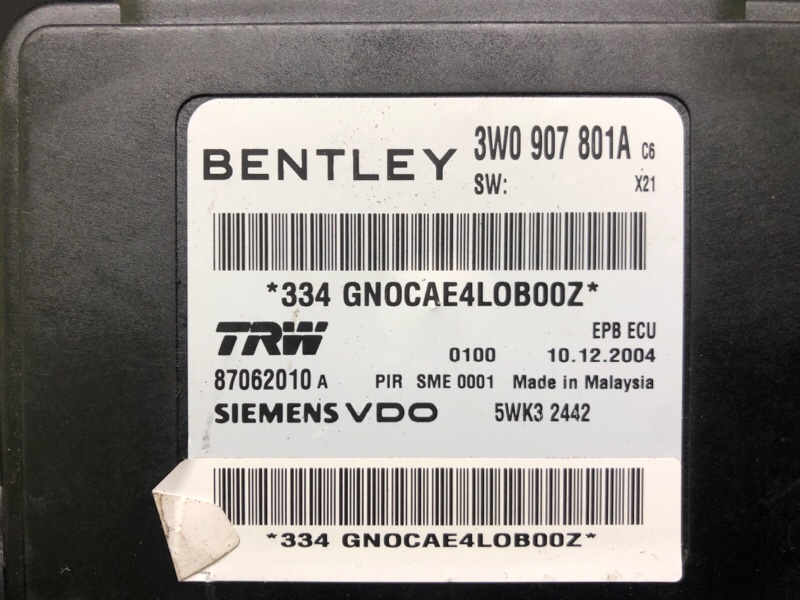 Блок керування стоянковим гальмом BENTLEY CONTINENTAL GT 11-14 3W0 907 801 A — 4