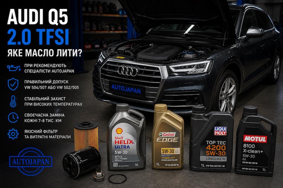 Audi Q5 2.0 TFSI яке масло лити? | AutoJapan - фото 1