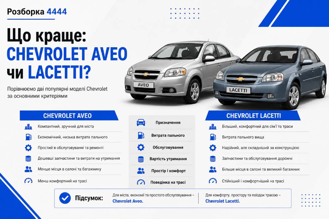 Что лучше Chevrolet Aveo или Chevrolet Lacetti? | Разборка 4444 - фото 1
