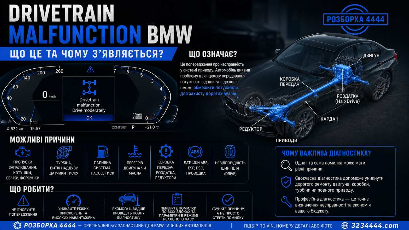 Drivetrain malfunction BMW що це? | Розборка 4444 - фото 1