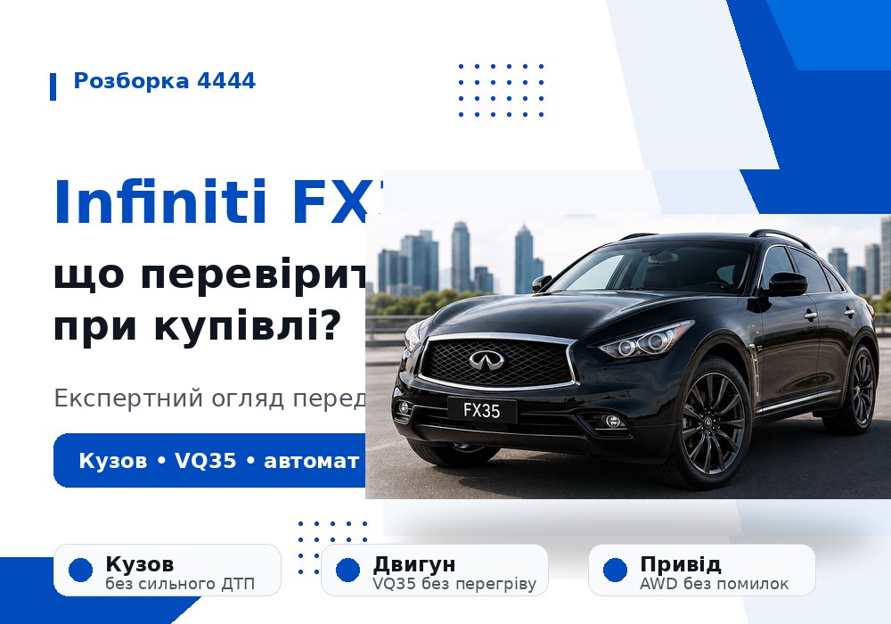 Infiniti FX35 на что смотреть при покупке? | Разборка 4444 - фото 1