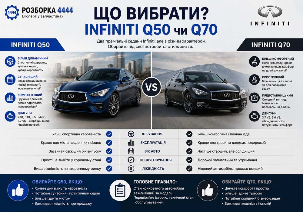 Що вибрати Infiniti Q50 чи Q70? | Розборка 4444